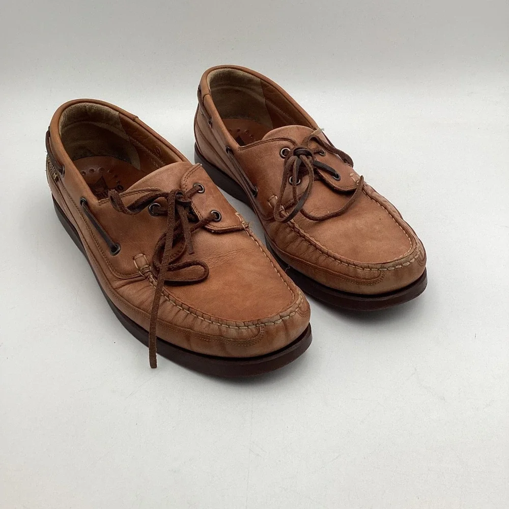 Mephisto Spinnaker Mens Tan Leather Boat Shoes Deck Shoes Size 10.5 US 10 EUR‎